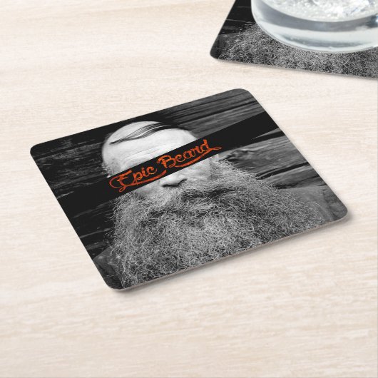 Epischer Bart Rechteckiger Pappuntersetzer (angewinkelt)