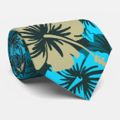 Epischer BlumenHibiskus-hawaiisches doppelseitiges Krawatte (Gerollt)