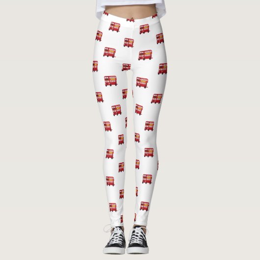 Epischer Doppeldecker-London-Rot-Bus Leggings (Vorderseite)