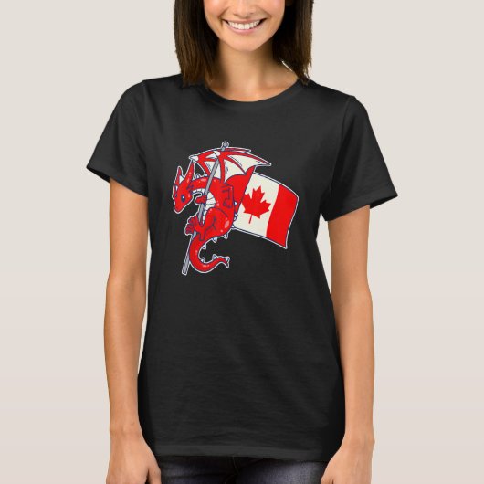 Epischer Drache mit kanadischer Flagge T-Shirt (Vorderseite)