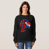 Epischer Drache mit kroatischer Flagge Kroate Sweatshirt (Vorne ganz)