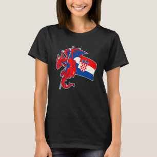 Epischer Drache mit kroatischer Flagge kroatisch T-Shirt