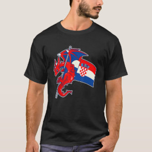 Epischer Drache mit kroatischer Flagge kroatisch T-Shirt
