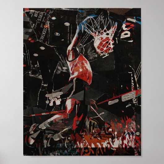 Epischer Dunk Collage Basketballspieler Poster (Vorne)