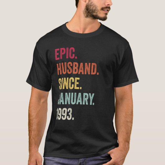 Epischer Ehemann seit Januar 1993 25. Hochzeit und T-Shirt (Vorderseite)