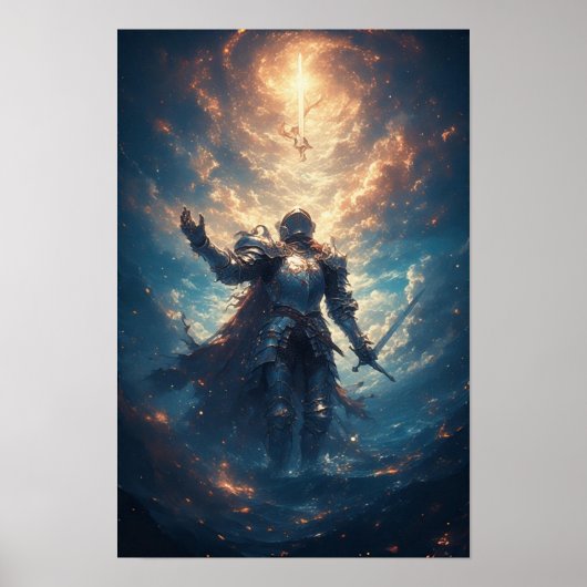 Epischer Fantasy-Ritterposter Poster (Vorne)