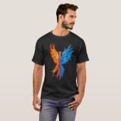 Epischer Feuer- und Eis-Phönix-Fantasy T-Shirt (Vorne ganz)