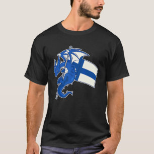 Epischer finnischer Drache Stolz Finnlands Flagge T-Shirt