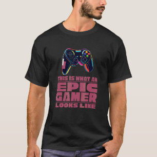 Epischer Gamer  Pro Gaming Nerd Geek Netzwerk Vide T-Shirt