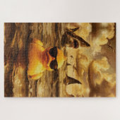 Epischer Hai-Angriff mit mutiger Gummiente Puzzle (Horizontal)