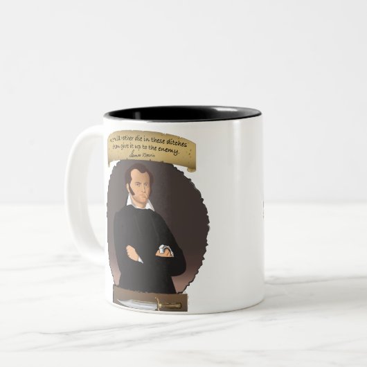 Epischer Held James Bowie! Zweifarbige Tasse (Vorderseite Links)