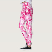 Epischer Hibiskus Hawaiian Tropical Floral Pink Leggings (Links)