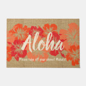 Epischer Hibiskus-hawaiische BlumenAloha Orange Fußmatte (Vorderseite)