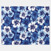 Epischer Hibiskus-hawaiisches BlumenAloha - Blau Fleecedecke (Vorderseite (Horizontal))