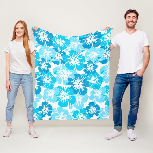 Epischer Hibiskus hawaiisches BlumenAloha - Turq Fleecedecke (Beispiel)