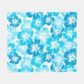 Epischer Hibiskus hawaiisches BlumenAloha - Turq Fleecedecke (Vorderseite (Horizontal))