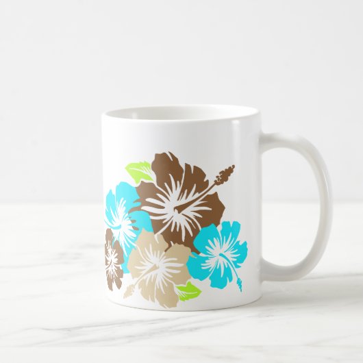 "Epischer Hibiskus" in Braun/Turq-Tasse Kaffeetasse (Rechts)