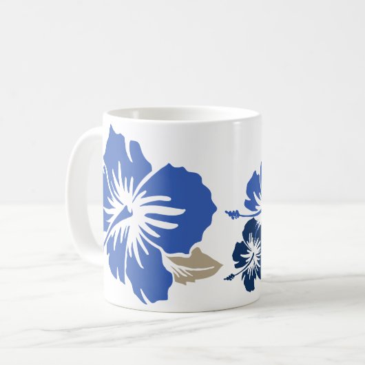 "Epischer Hibiskus" in der blauen Tasse (Vorderseite Links)