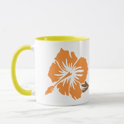 "Epischer Hibiskus" in Orange Tasse (Links)