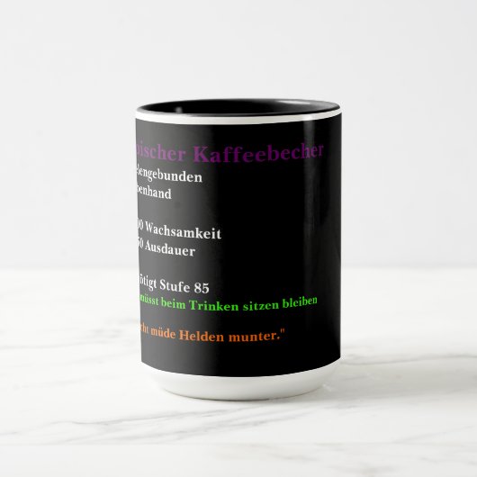 Epischer Kaffeebecher Tasse (Zentrum)