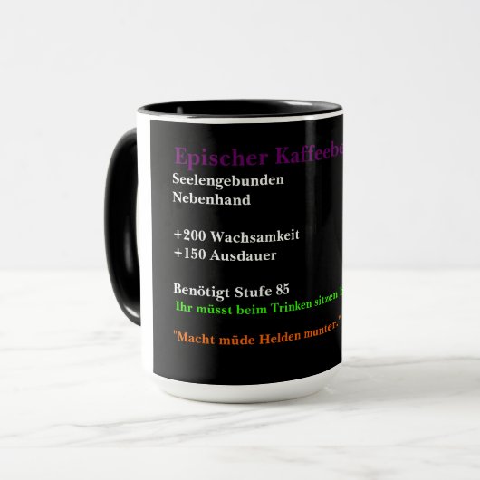 Epischer Kaffeebecher Tasse (Vorderseite Links)