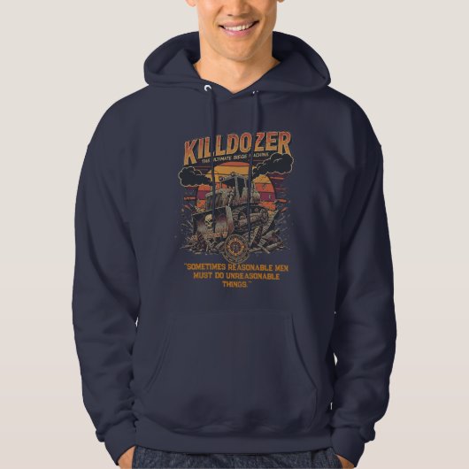 Epischer Mega-Killdozer-Tank-Slogan Hoodie (Vorderseite)