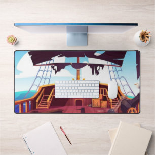 Epischer Piratenschiff-Deck-Schreibtischunterlage Schreibtischunterlage