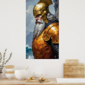 Epischer Ritter Wikinger Krieger Rüstungsposter Poster (Küche)
