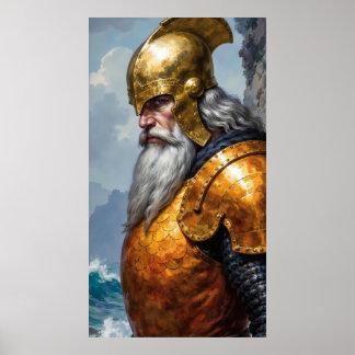 Epischer Ritter Wikinger Krieger Rüstungsposter Poster