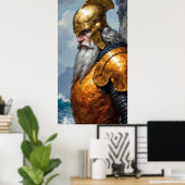 Epischer Ritter Wikinger Krieger Rüstungsposter Poster (Heimbüro)