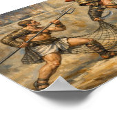 Epischer römischer Gladiatorenkampf Traditionelle  Poster (Ecke)