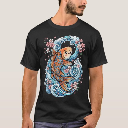 Epischer Samurai-Koi-Fisch T-Shirt (Vorderseite)