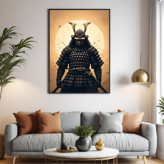 Epischer Samurai-Krieger japanische Rüstung Leinwanddruck