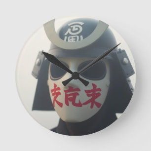 epischer Samurai Runde Wanduhr