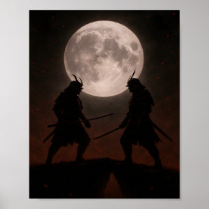 Epischer Samurai-Zweikampf unter dem Vollmond-Post Poster