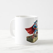Epischer Sardinen-Superheld-Legend-Fisch-Kunst Kaffeetasse (Vorderseite Links)