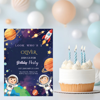Epischer Weltraum-Kindergeburtstag  Einladung