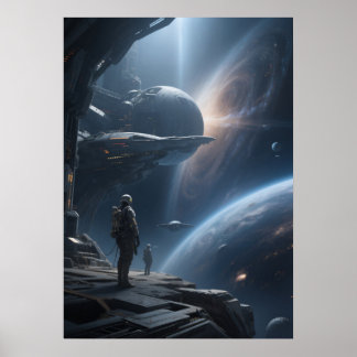 Epischer Weltraumspaziergang Blick auf die Galaxie Poster