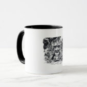 Epischer Wikinger-Katz-Krieger mit Axt und Schild Tasse (Vorderseite Links)