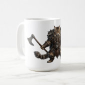 Epischer Wikinger Maine Coon Katzenkrieger Kaffeetasse (Vorderseite Links)