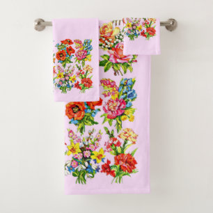 episches Blume Badhandtuch Set