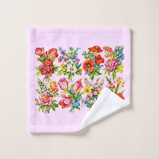 episches Blume Badhandtuch Set (Waschlappen)