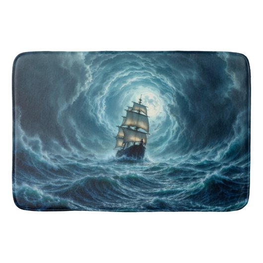 Episches Sturmschiff-Wellen-Abenteuer Badematte (Vorderseite)