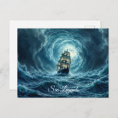 Episches Sturmschiff-Wellen-Abenteuer Postkarte (Vorne/Hinten)