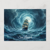 Episches Sturmschiff-Wellen-Abenteuer Postkarte (Vorderseite)