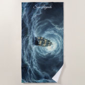 Episches Sturmschiff-Wellen-Abenteuer Strandtuch (Vorderseite)