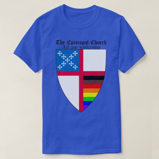 Episcopal Church Shield with 8 Colours Rainbow Pri T-Shirt (Design vorne)