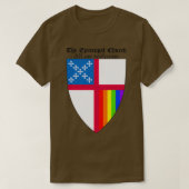 Episcopal Church Shield with Rainbow Pride Vertica T-Shirt (Design vorne)