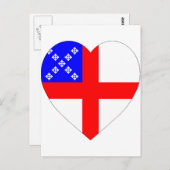 Episkopal-Flag-Herz Postkarte (Vorne/Hinten)
