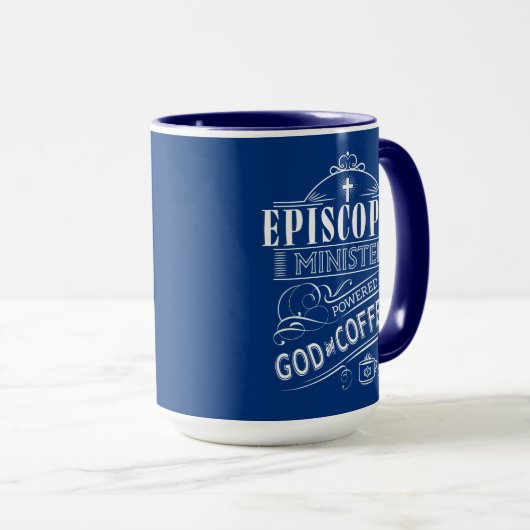 Episkopaler Minister, angetrieben durch Gott und Tasse (VorderseiteRechts)
